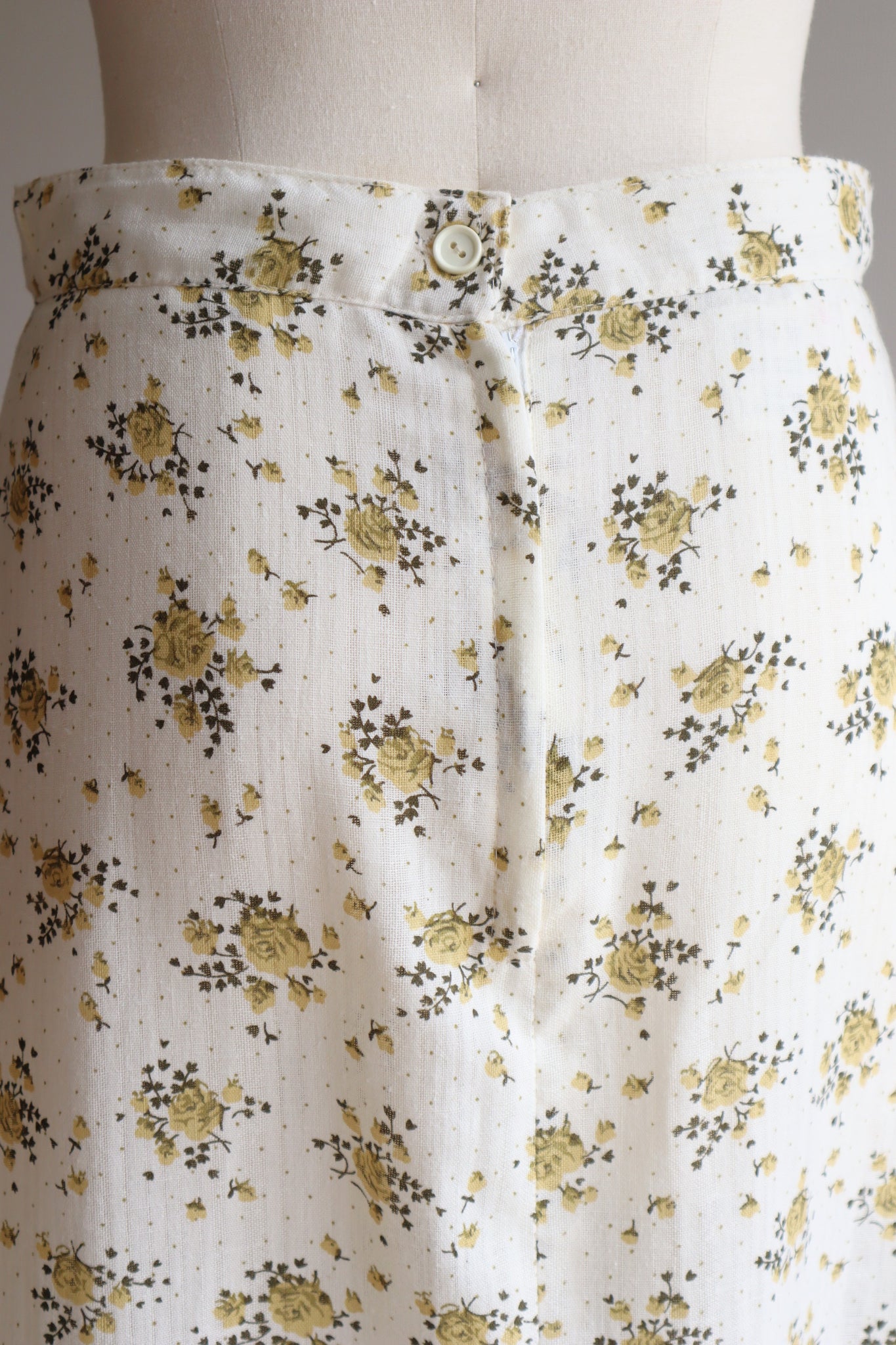 70s Floral Cotton Gauze Skirt