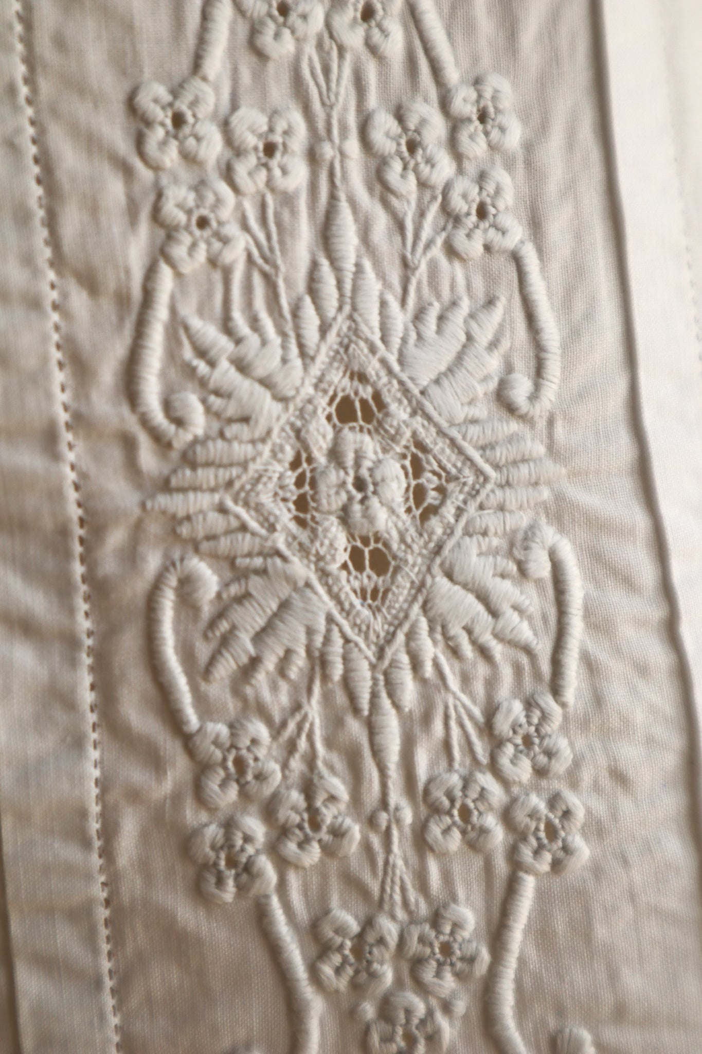 1900s Hand Embroidered Whitework Cotton Blouse with Monogram