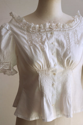 1900s Puffed Sleeve Corset Cover