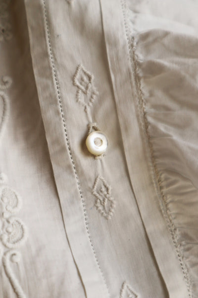 1900s Hand Embroidered Whitework Cotton Blouse with Monogram