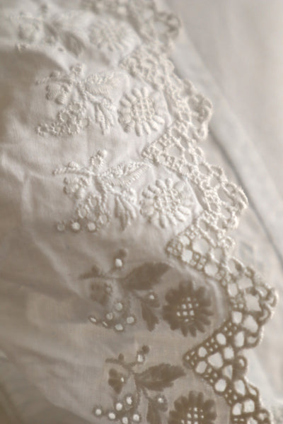 1900s Hand Embroidered Whitework Cotton Blouse with Monogram