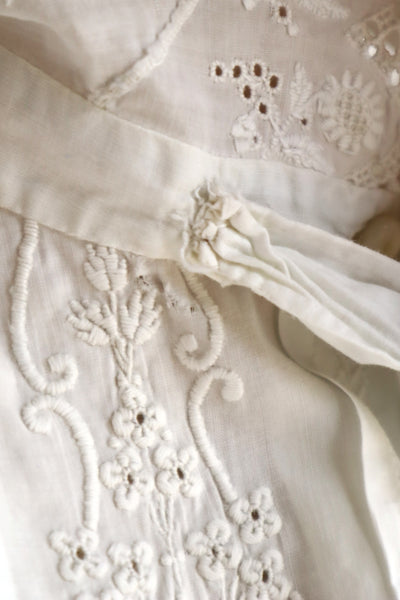 1900s Hand Embroidered Whitework Cotton Blouse with Monogram