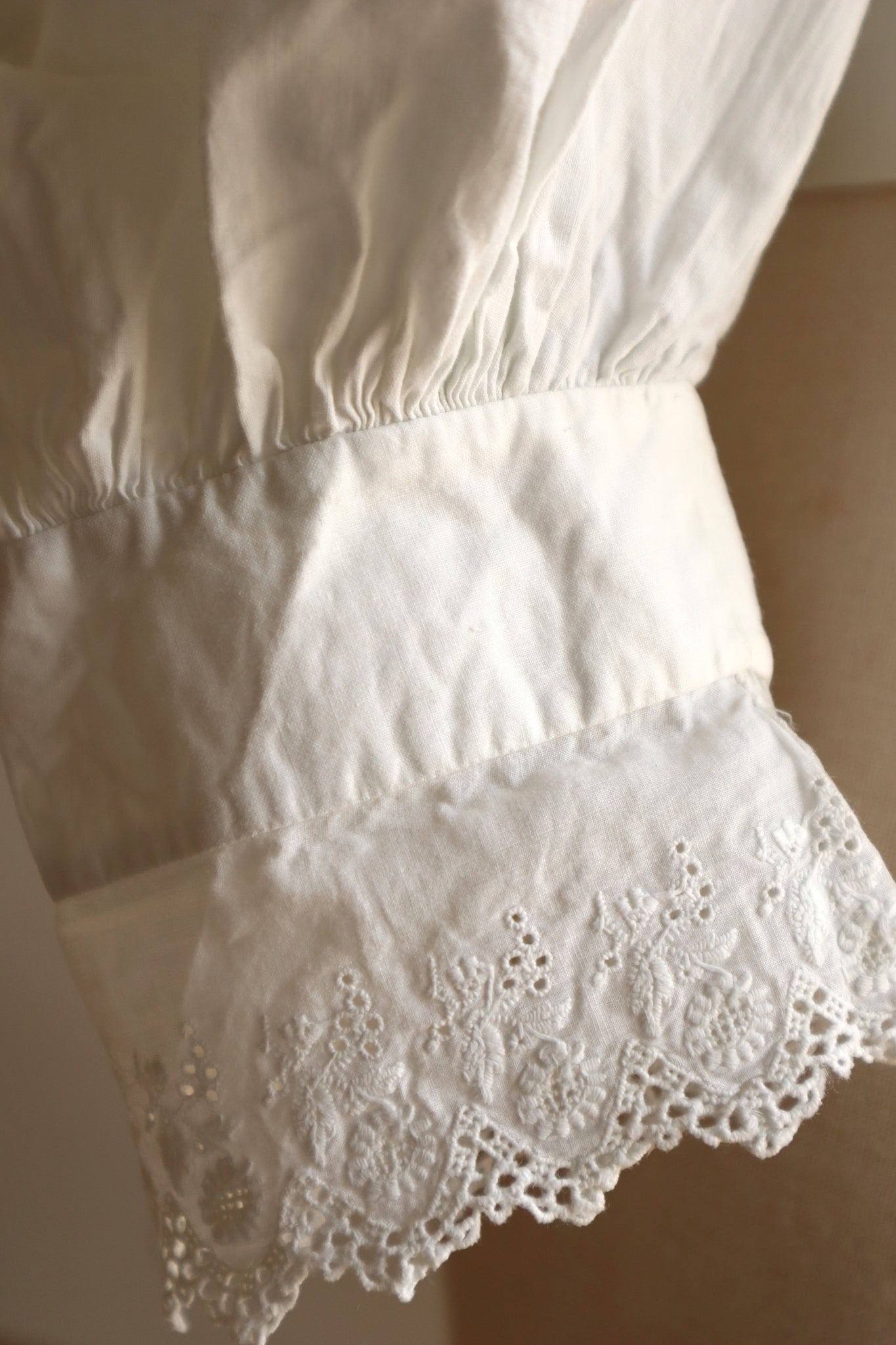 1900s Hand Embroidered Whitework Cotton Blouse with Monogram