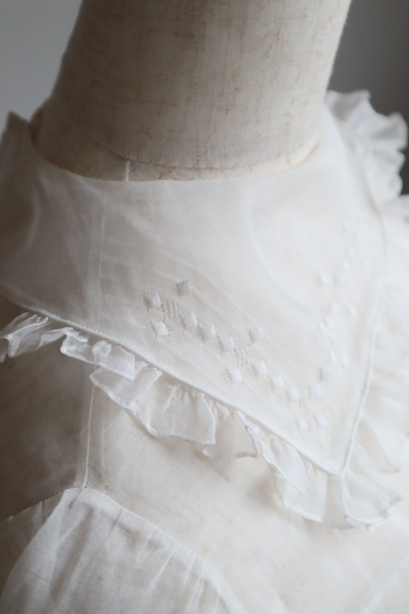 1910s French White Cotton Communion Dress