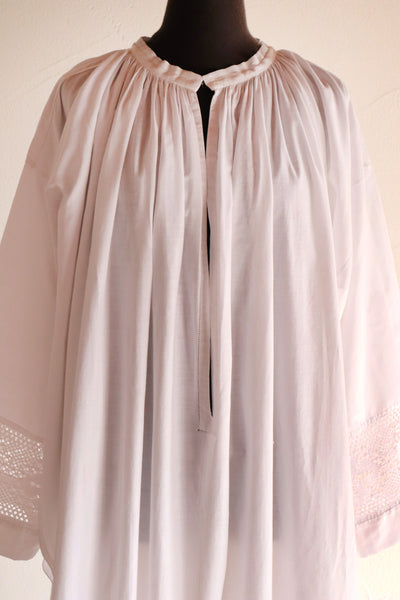 1890s–1900s French Hand-Sewn Church Smock Dress