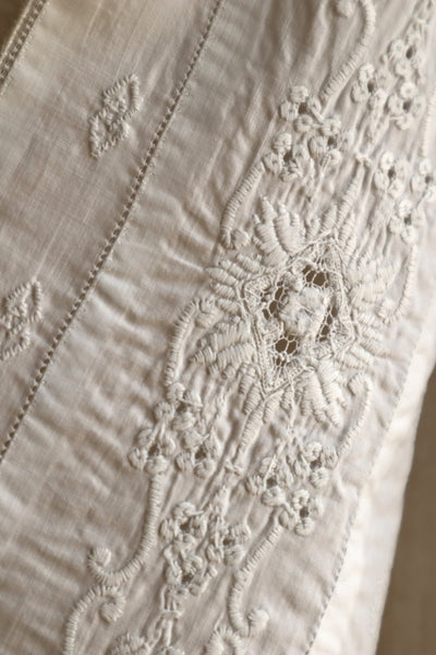 1900s Hand Embroidered Whitework Cotton Blouse with Monogram