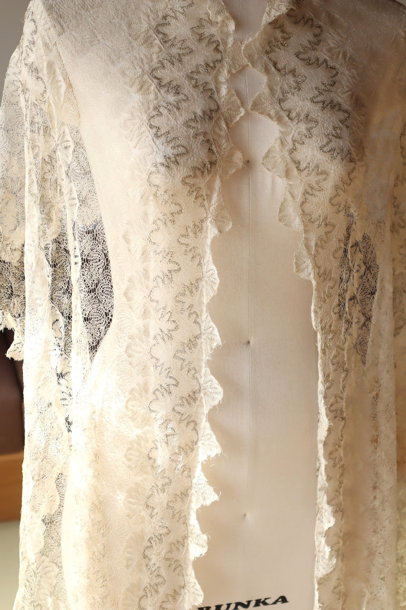 19th Metallic Knit Lace Shawl