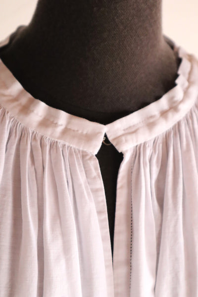 1890s–1900s French Hand-Sewn Church Smock Dress