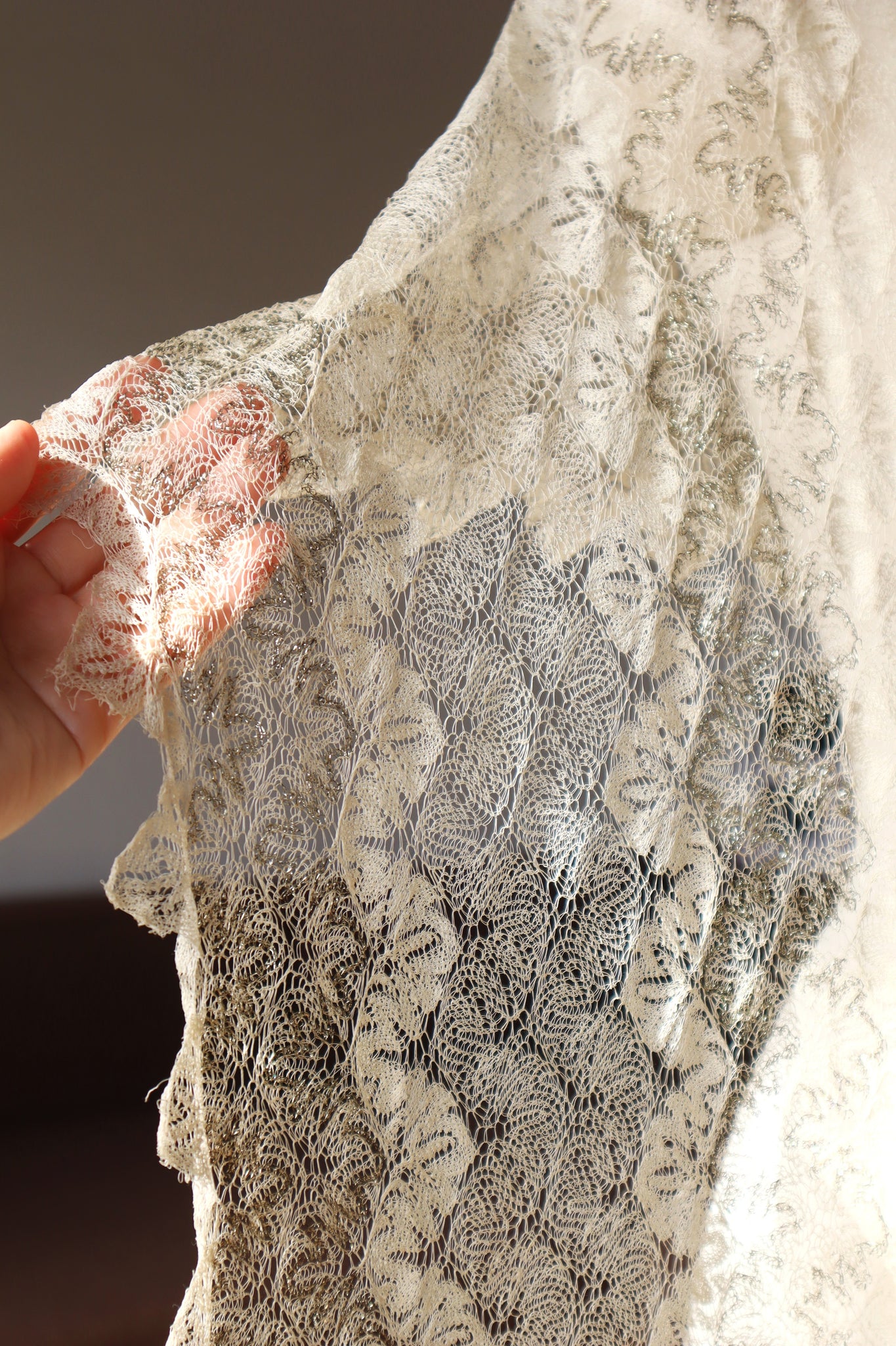 19th Metallic Knit Lace Shawl