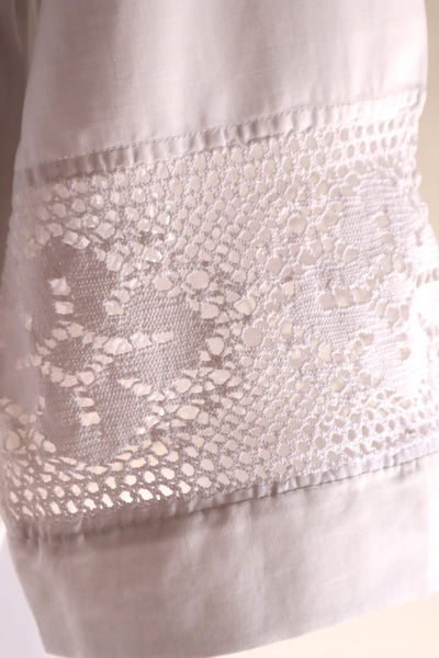 1890s–1900s French Hand-Sewn Church Smock Dress