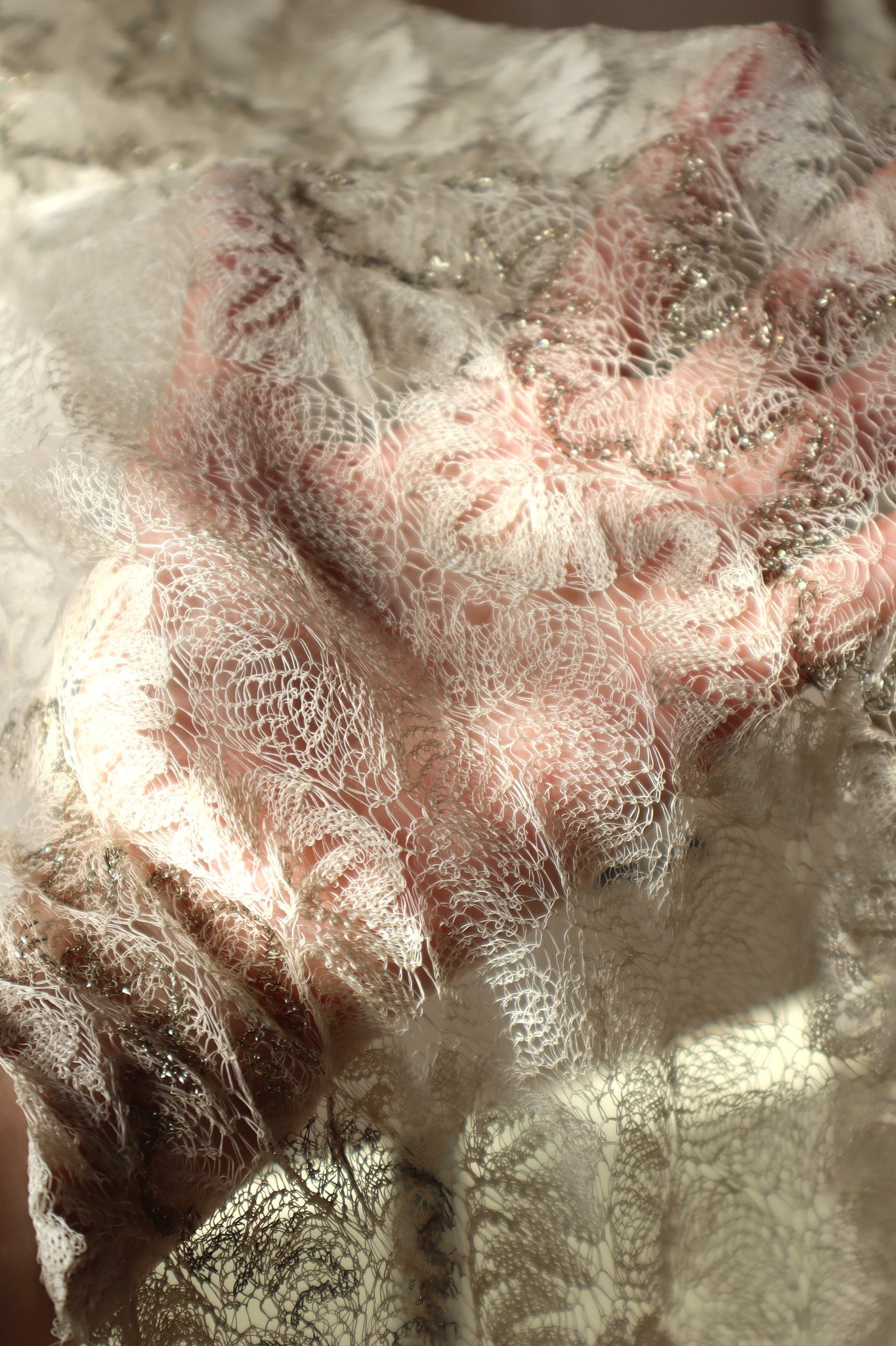 19th Metallic Knit Lace Shawl