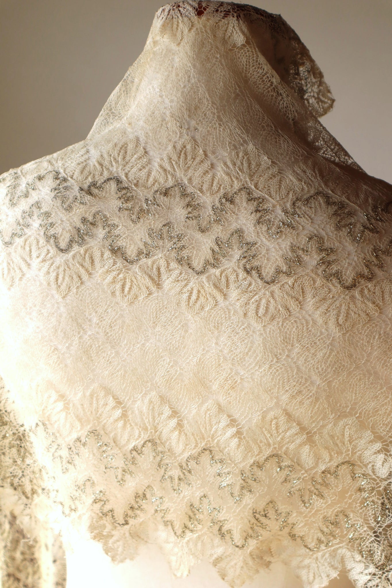 19th Metallic Knit Lace Shawl
