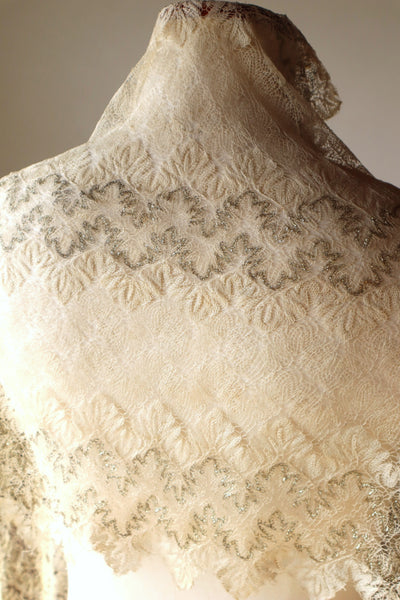 19th Metallic Knit Lace Shawl