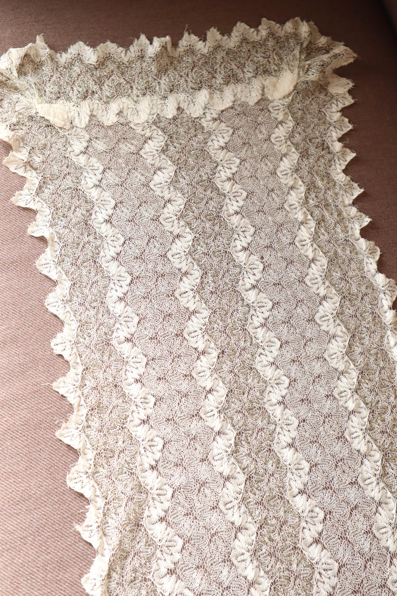 19th Metallic Knit Lace Shawl