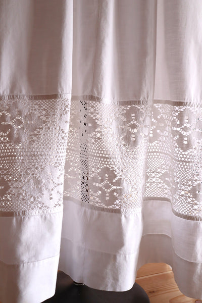 1890s–1900s French Hand-Sewn Church Smock Dress