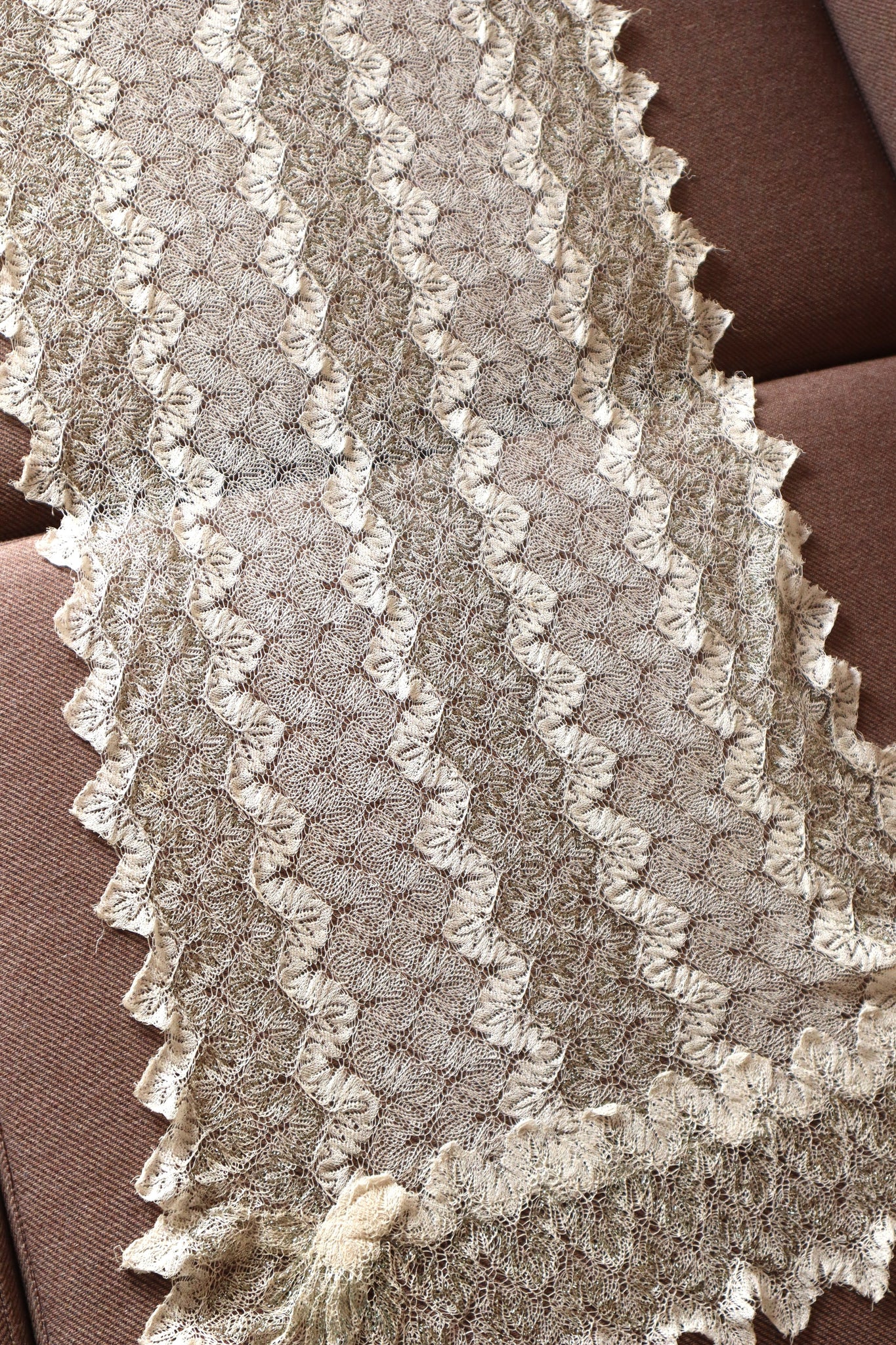 19th Metallic Knit Lace Shawl