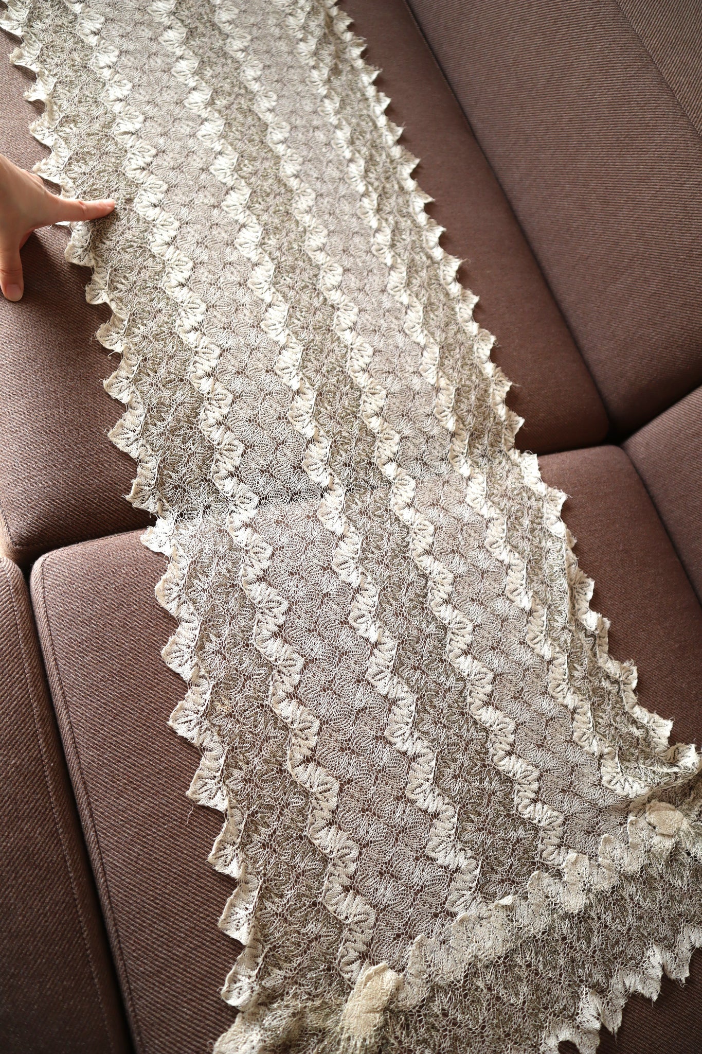 19th Metallic Knit Lace Shawl