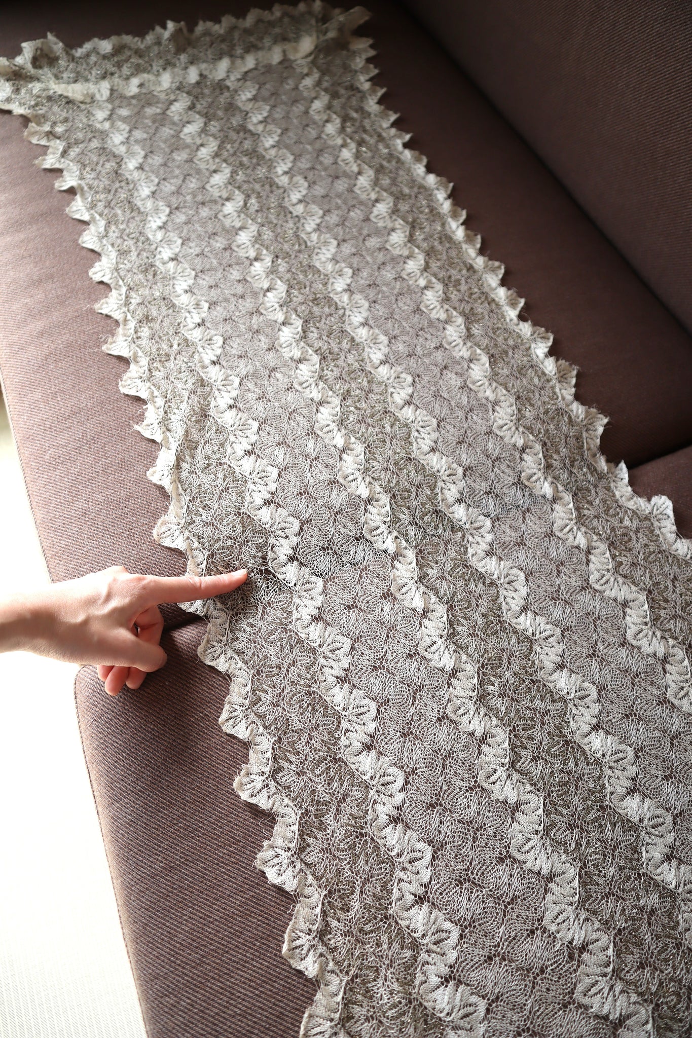 19th Metallic Knit Lace Shawl