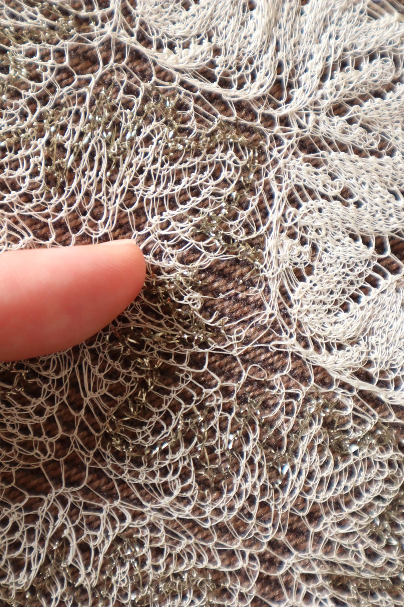 19th Metallic Knit Lace Shawl