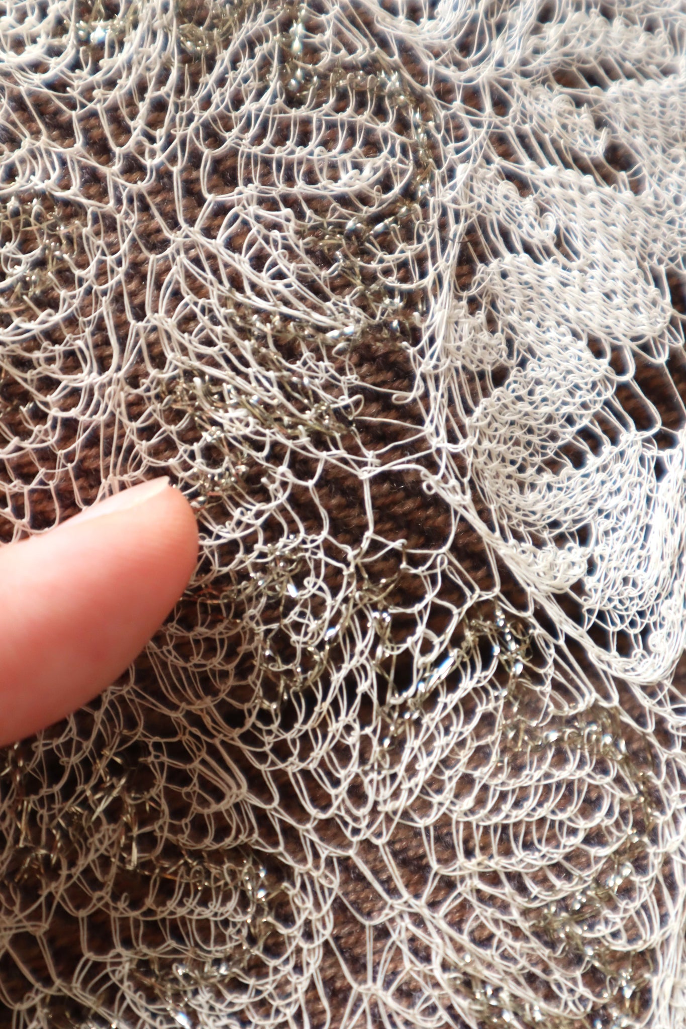 19th Metallic Knit Lace Shawl