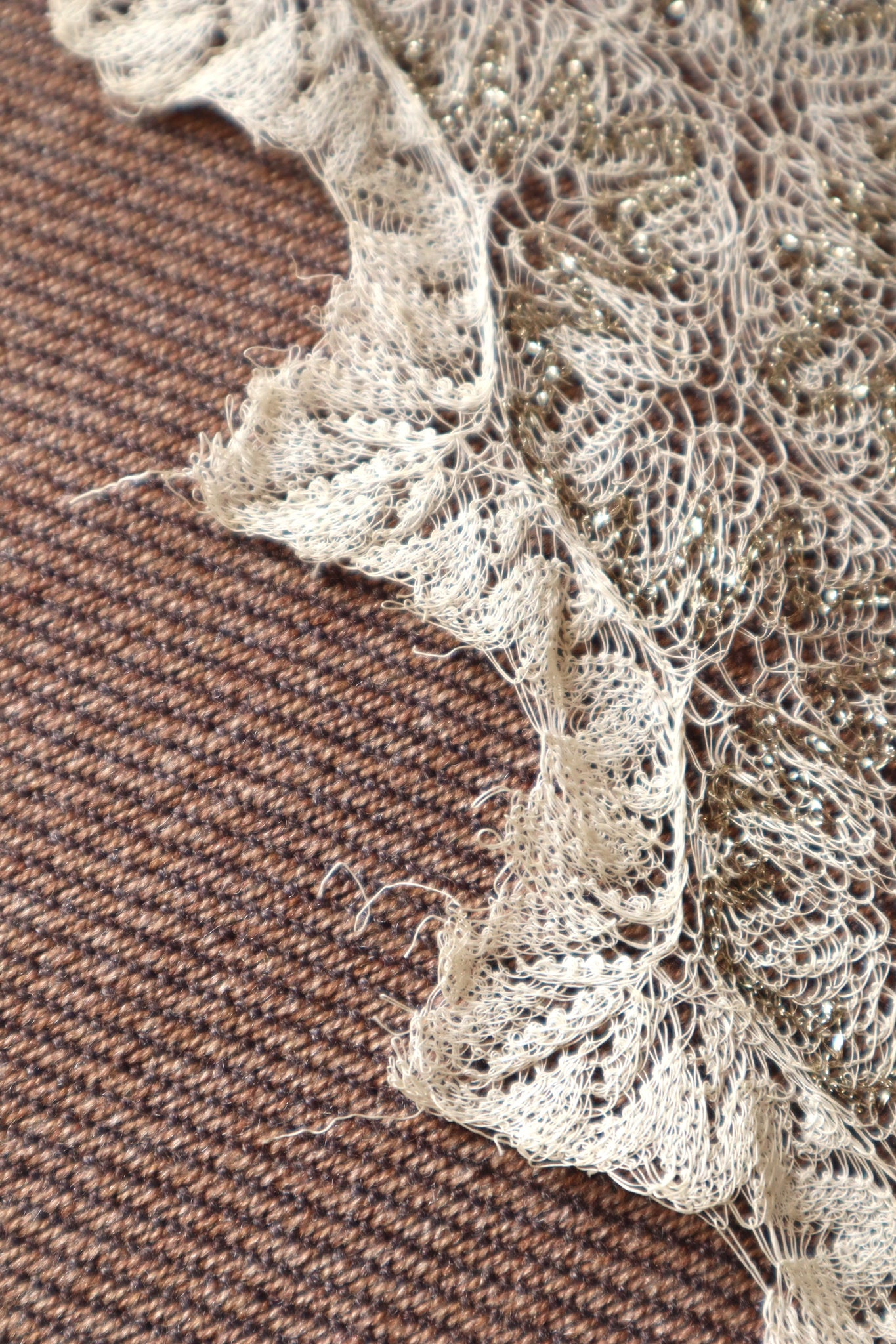 19th Metallic Knit Lace Shawl