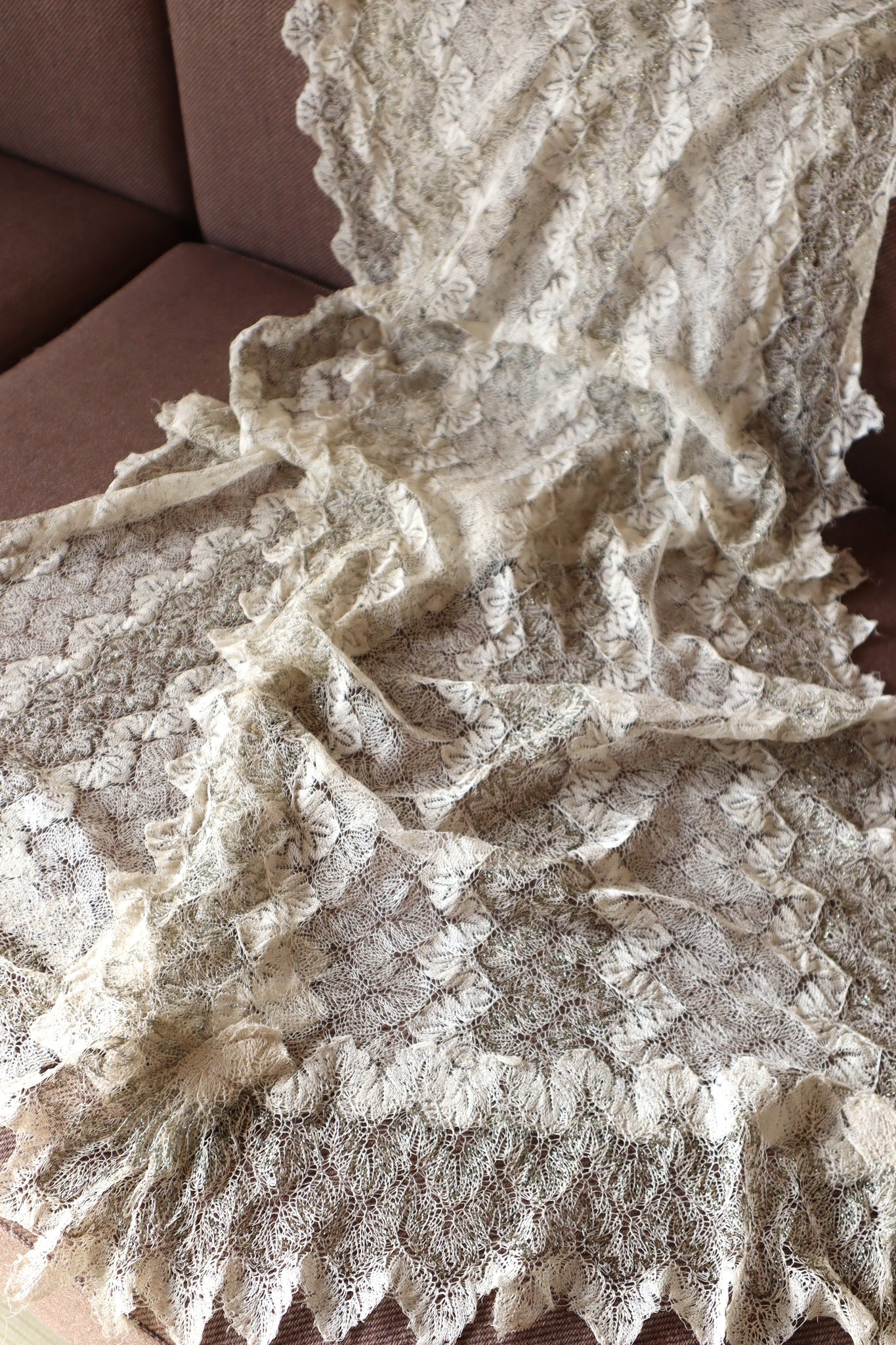 19th Metallic Knit Lace Shawl