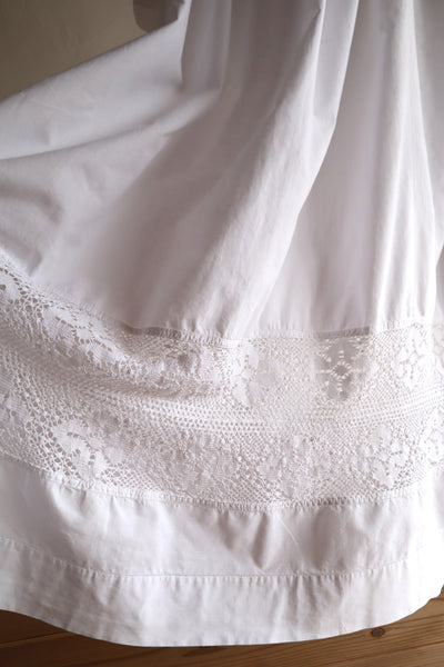 1890s–1900s French Hand-Sewn Church Smock Dress