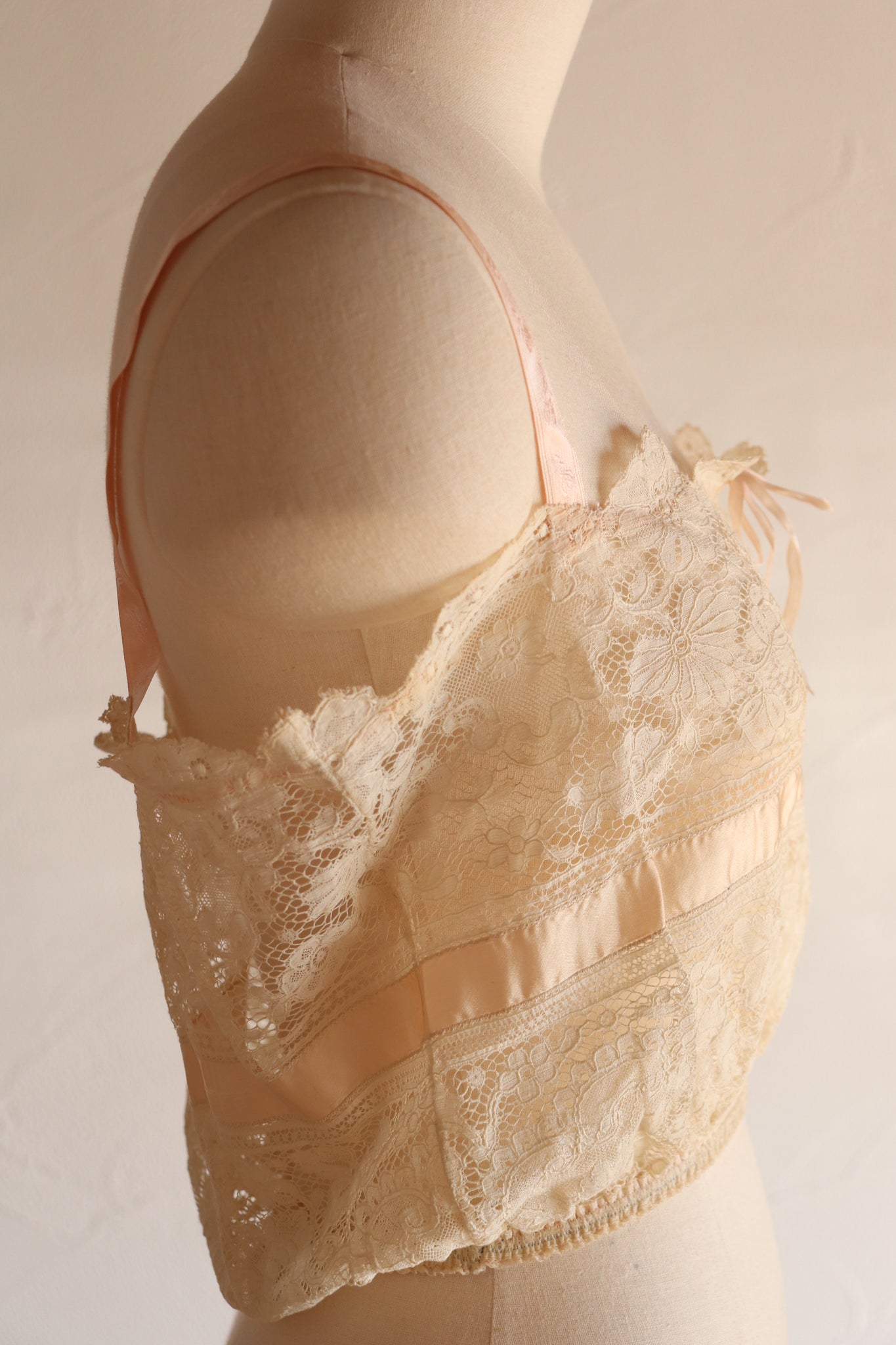 1910s–1920s Pink Silk Ribbon Cami