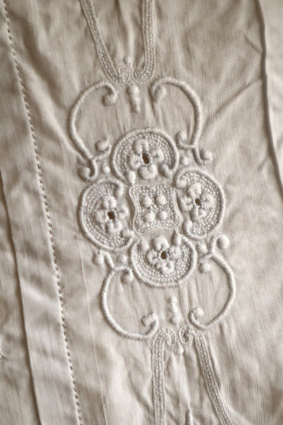 1900s Hand Embroidered Scalloped Lace Blouse with Monogram