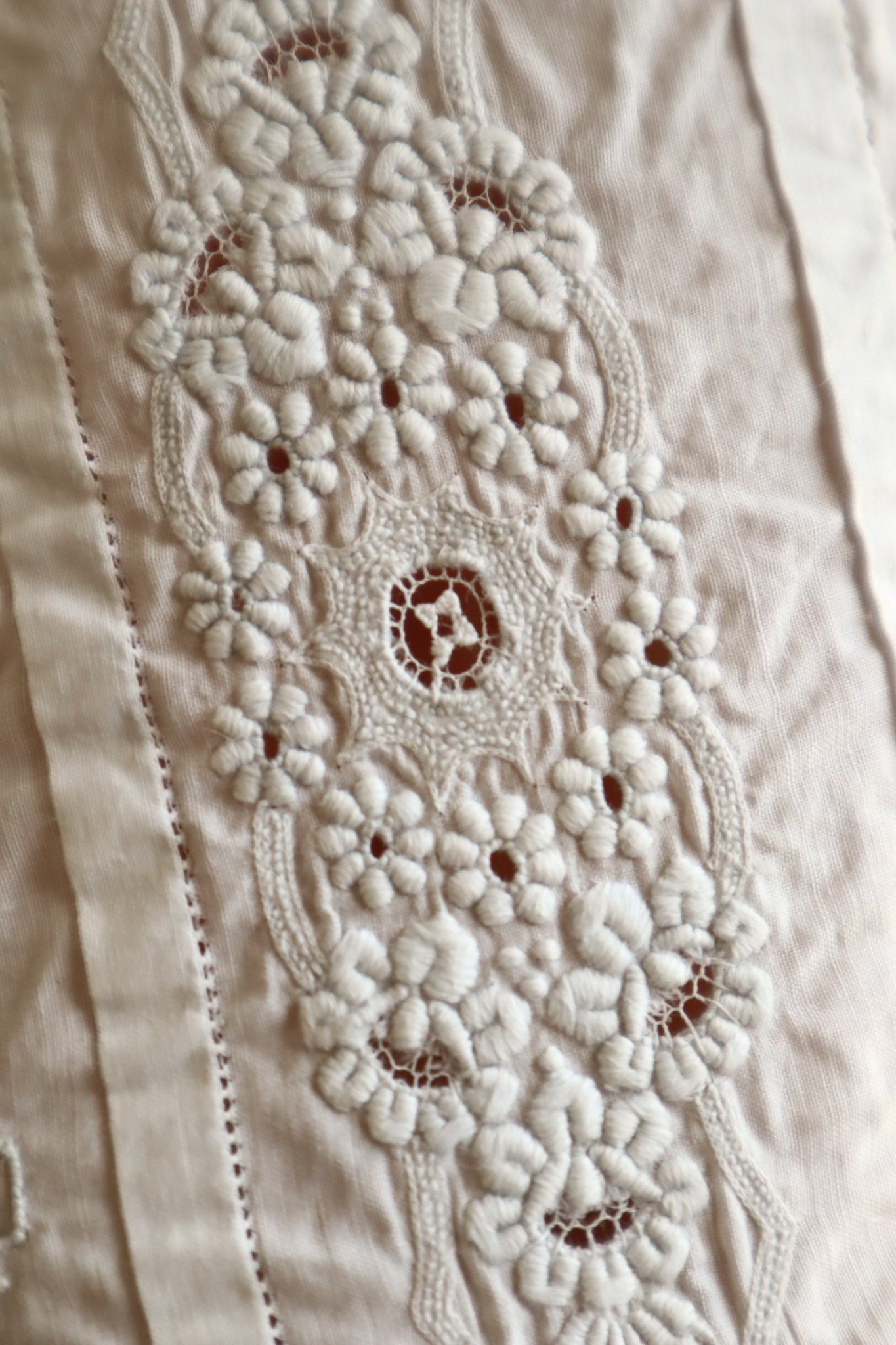 1900s Hand Embroidered Scalloped Lace Blouse with Monogram