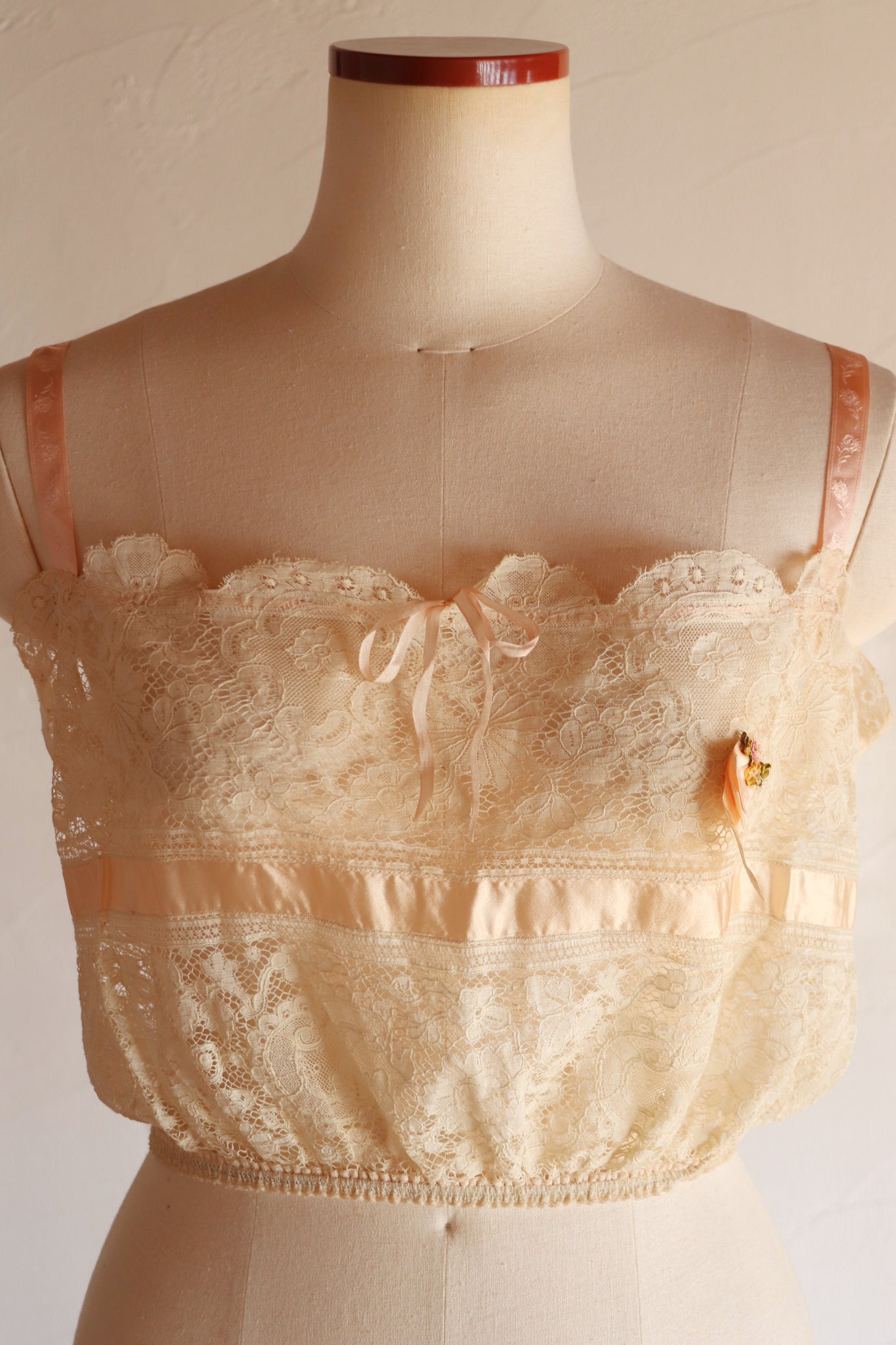 1910s–1920s Pink Silk Ribbon Cami