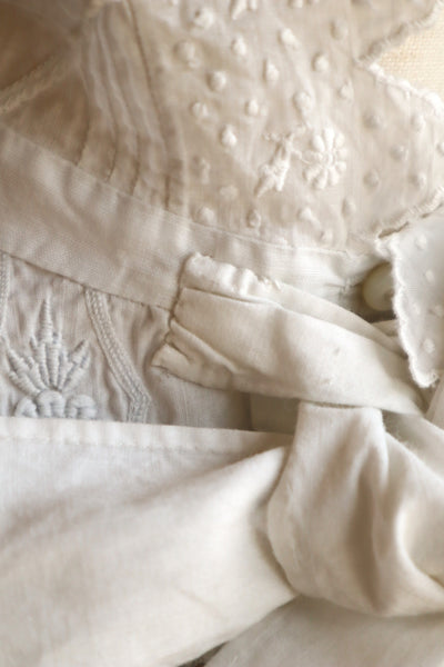 1900s Hand Embroidered Scalloped Lace Blouse with Monogram