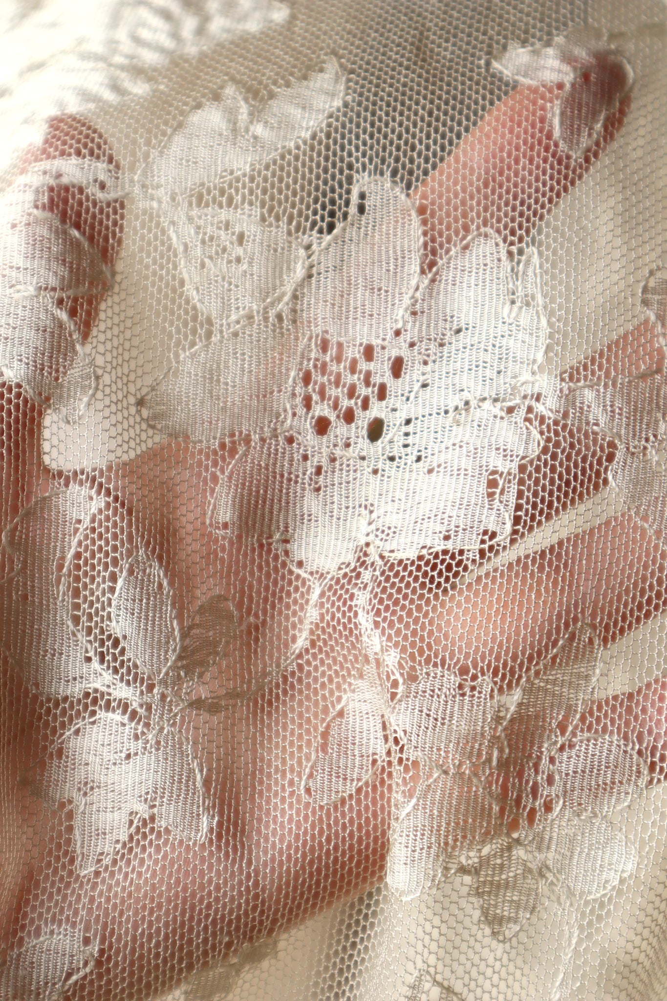 19th Silk Blonde Machine Lace Shawl