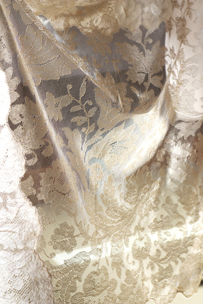 19th Silk Blonde Machine Lace Shawl