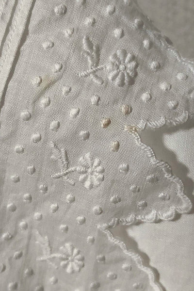 1900s Hand Embroidered Scalloped Lace Blouse with Monogram