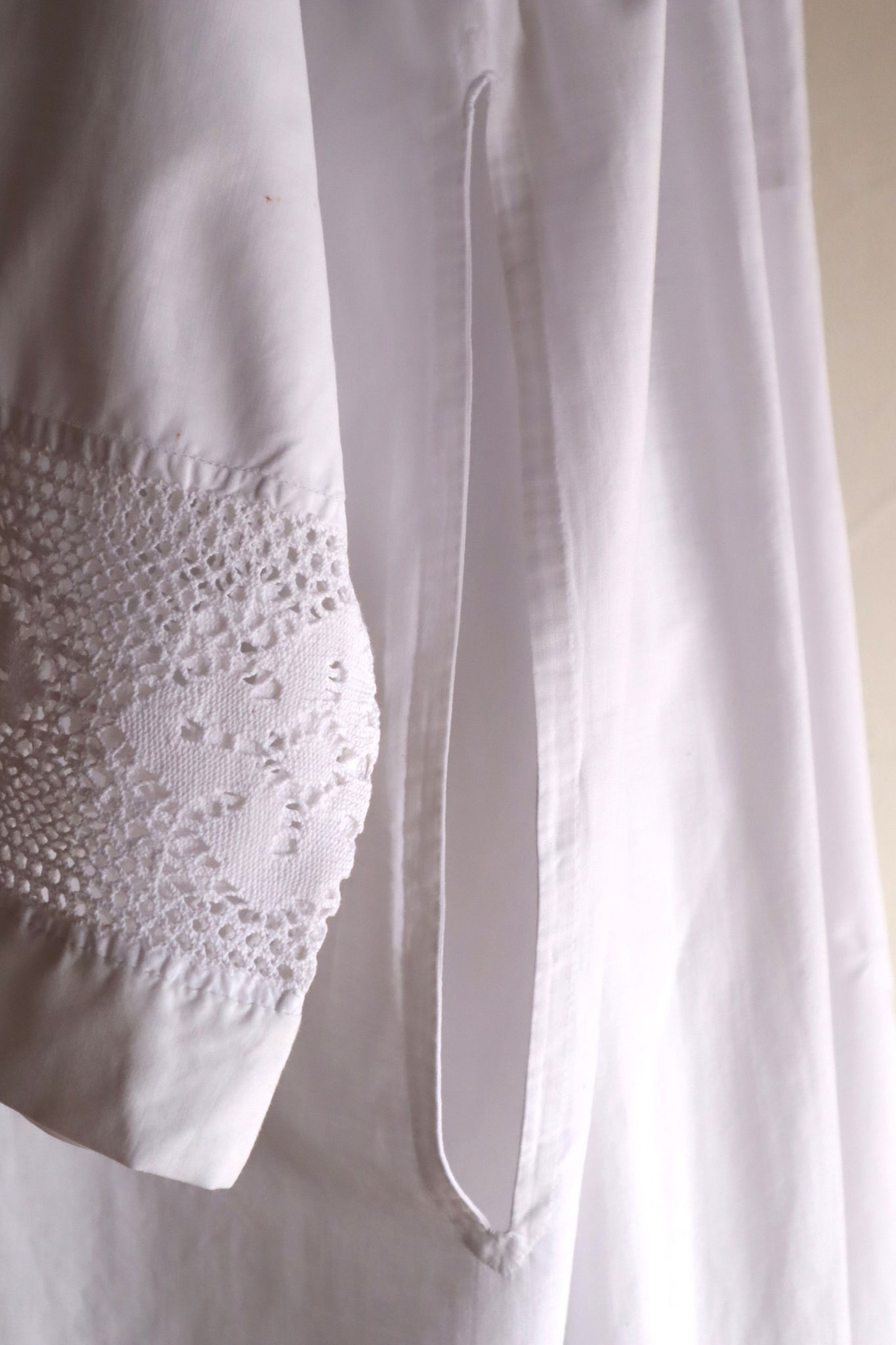 1890s–1900s French Hand-Sewn Church Smock Dress