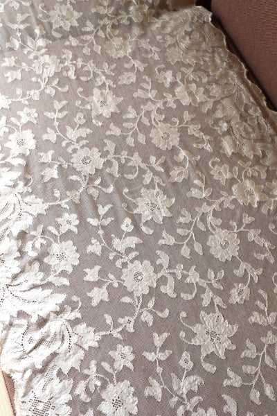 19th Silk Blonde Machine Lace Shawl