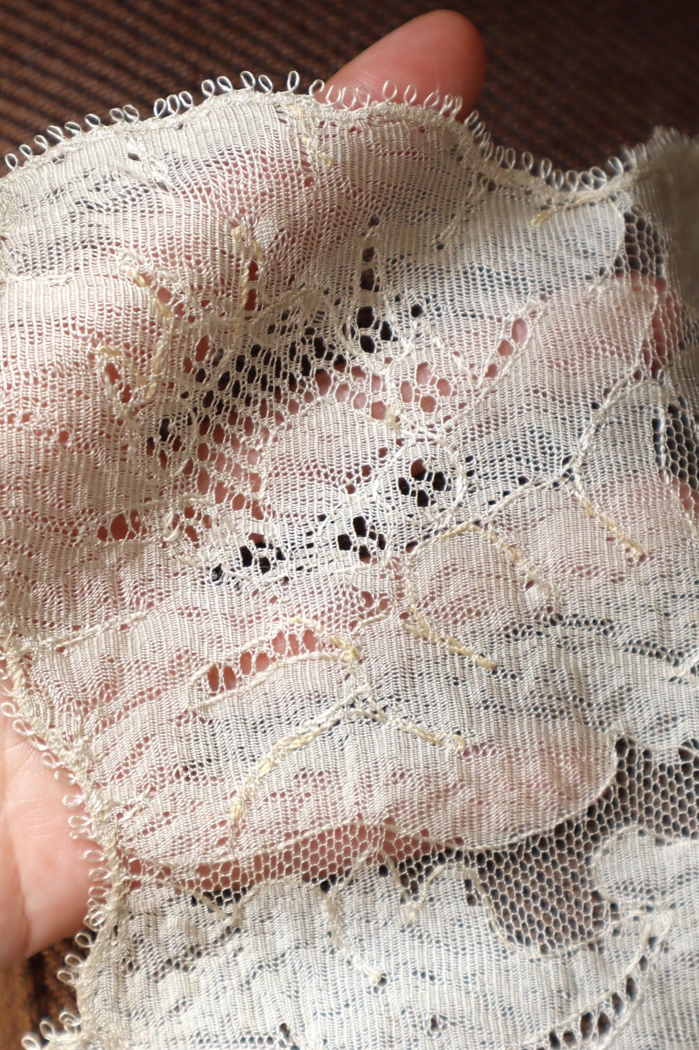 19th Silk Blonde Machine Lace Shawl