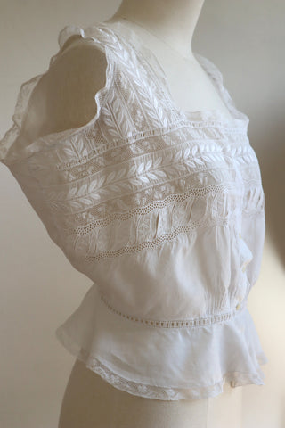 1910s Leaf Embroidery Corset Cover