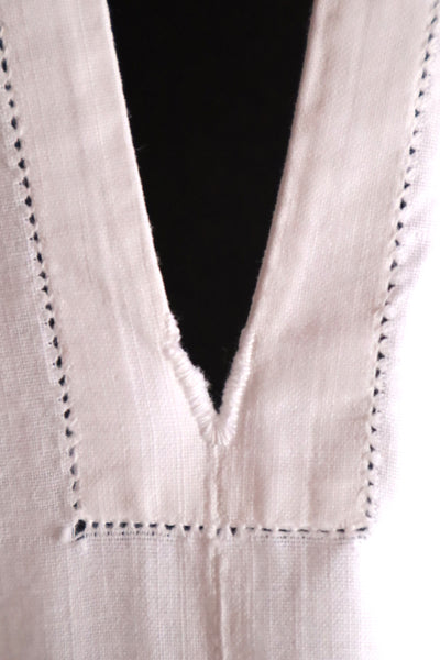 1890s–1900s French Hand-Sewn Church Smock Dress