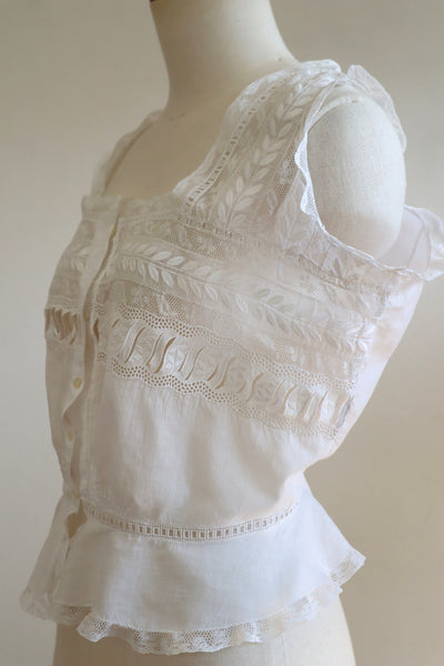 1910s Leaf Embroidery Corset Cover