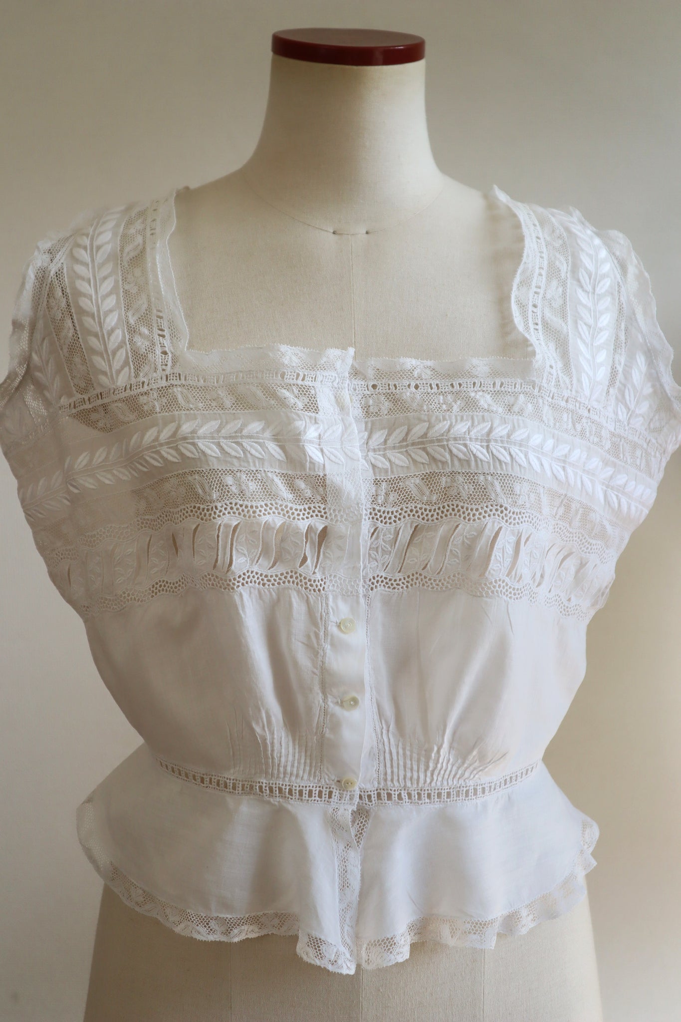 1910s Leaf Embroidery Corset Cover