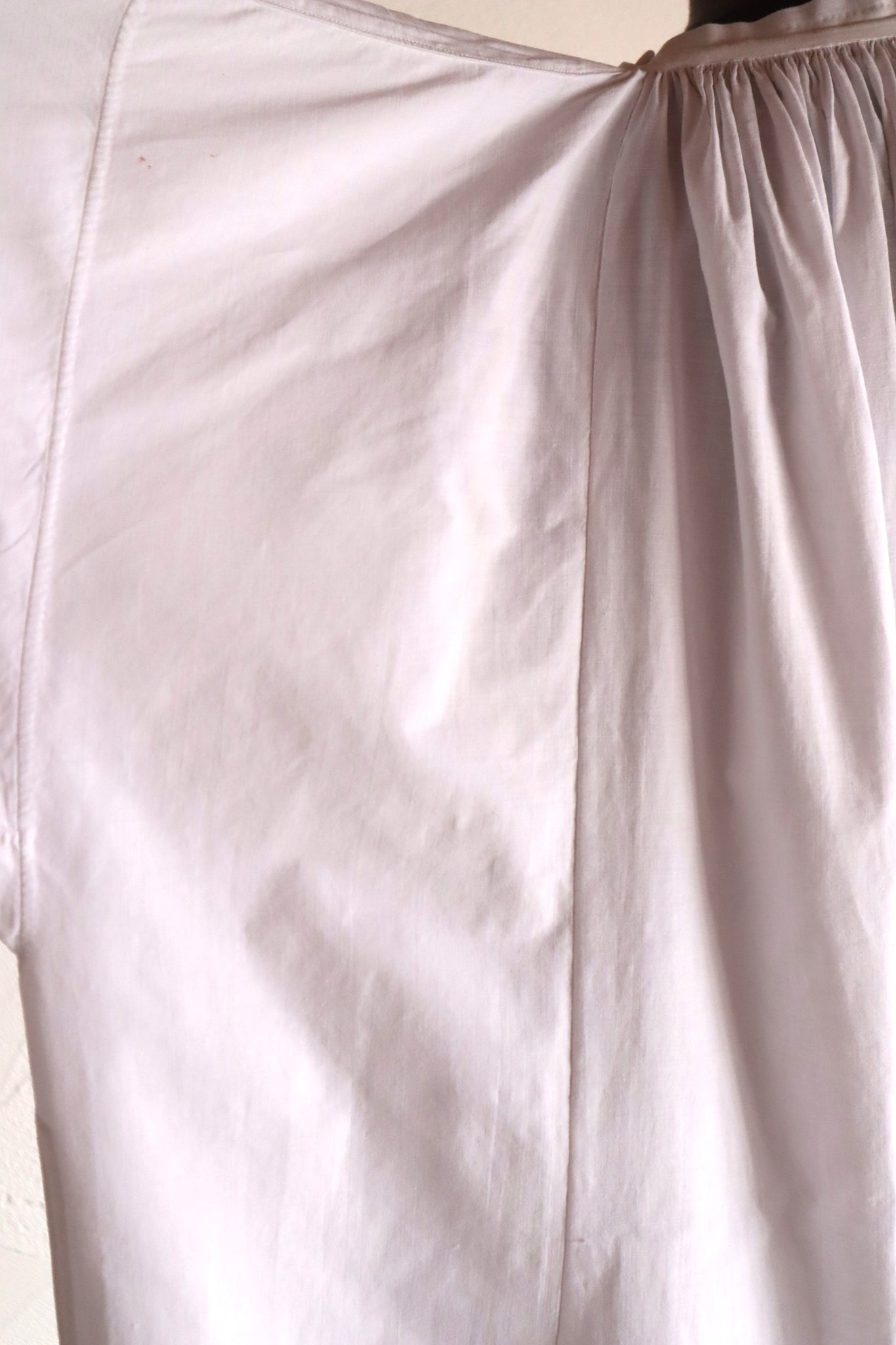 1890s–1900s French Hand-Sewn Church Smock Dress