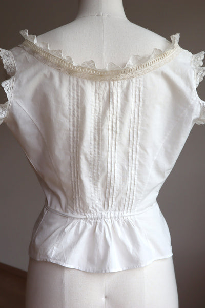 1900s All Hand Sewn Corset Cover M