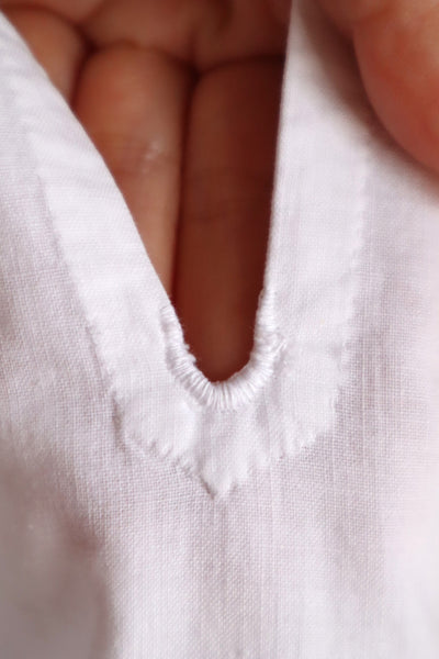 1890s–1900s French Hand-Sewn Church Smock Dress
