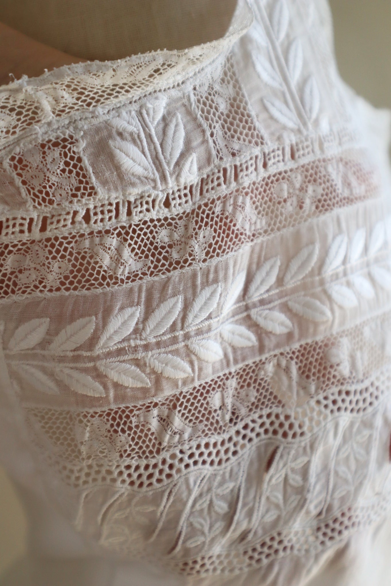 1910s Leaf Embroidery Corset Cover