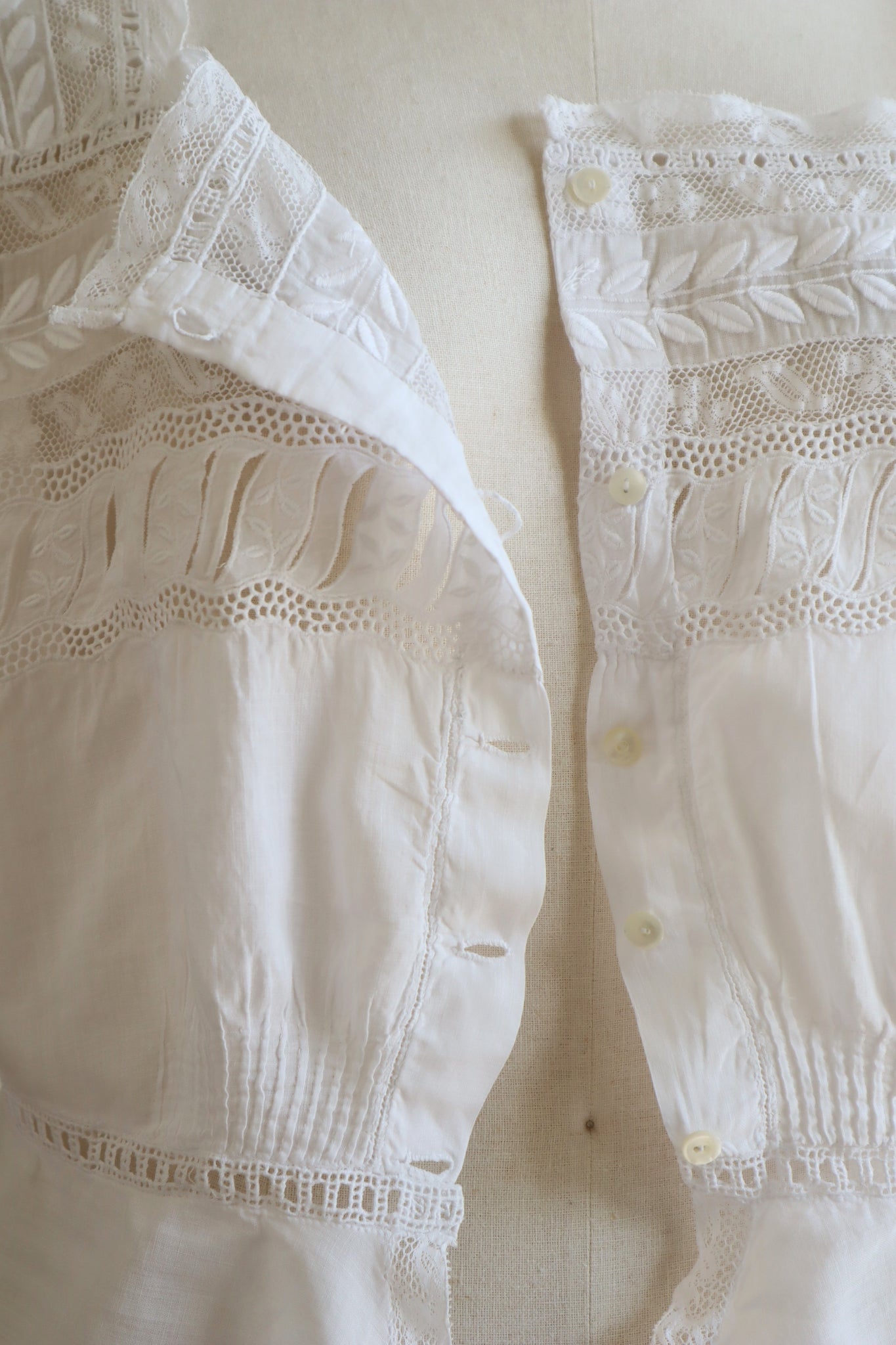 1910s Leaf Embroidery Corset Cover