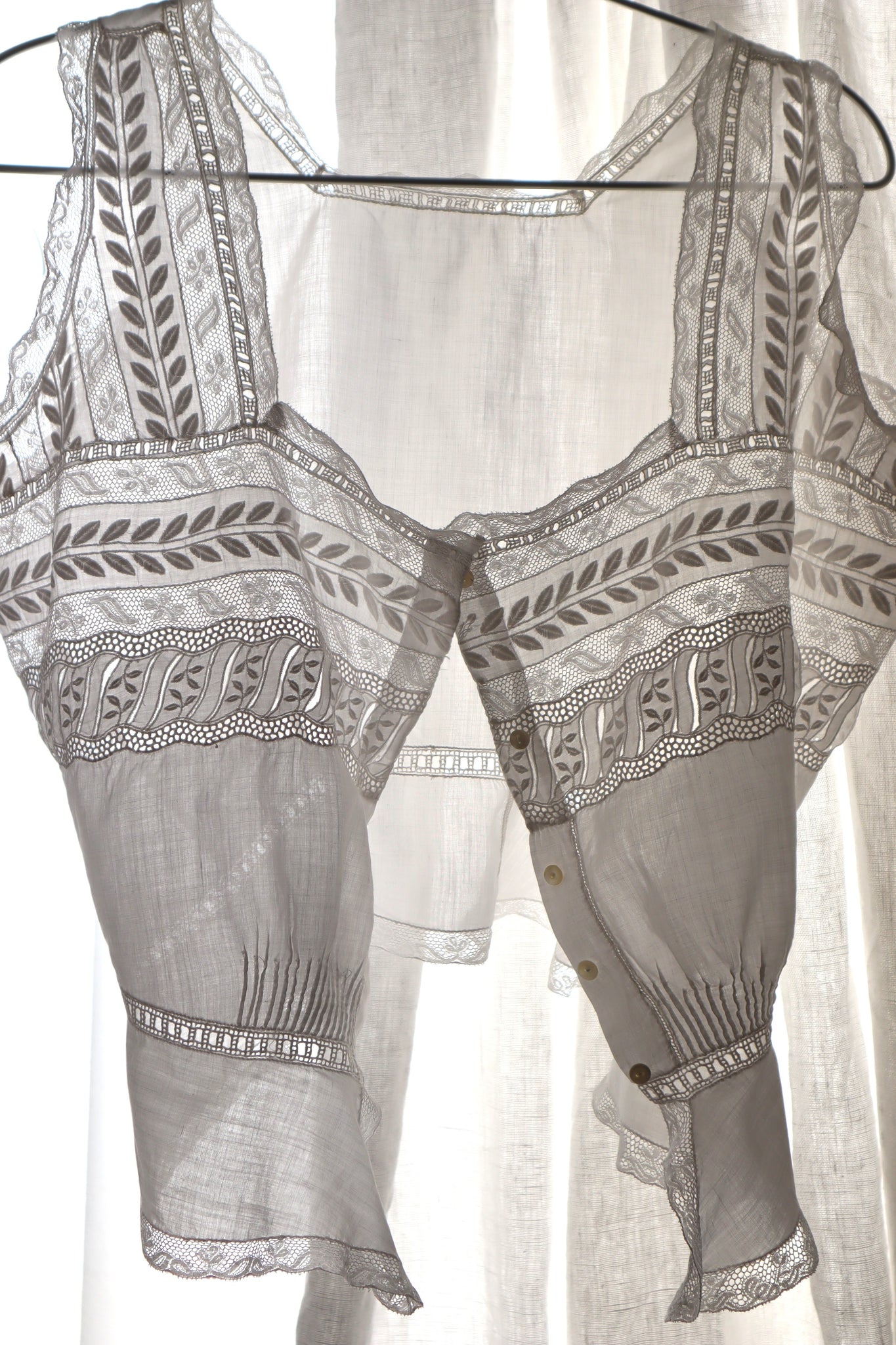 1910s Leaf Embroidery Corset Cover