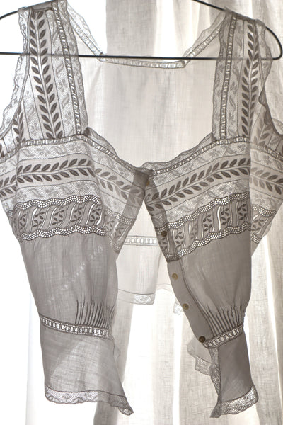 1910s Leaf Embroidery Corset Cover