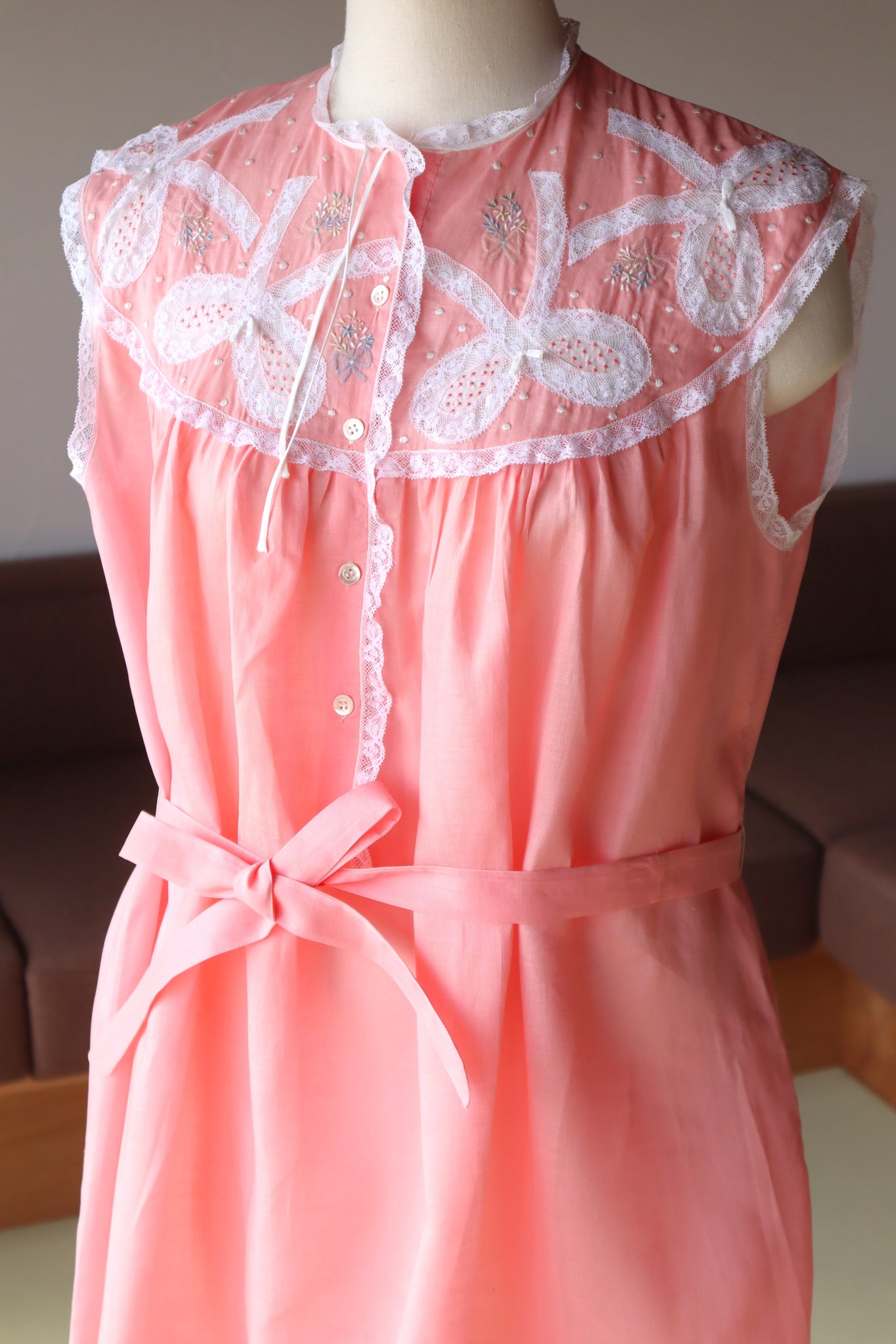 1950s Dead Stock Pink Cotton Nightgown